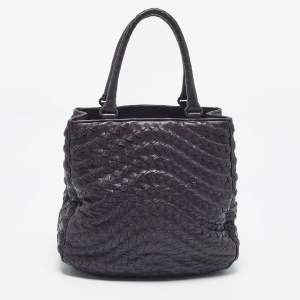 Bottega Veneta Purple Intrecciato Leather Maggiore Tote