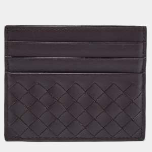 Bottega Veneta Brown Intrecciato Leather Card Holder