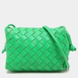 Bottega Veneta Green Intrecciato Leather Mini Loop Shoulder Bag