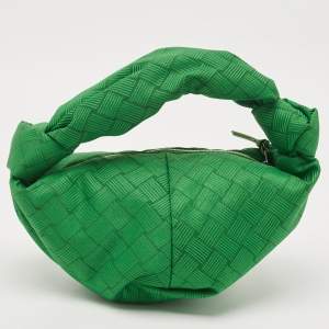 Bottega Veneta Green Jacquard Mini Double Knot Hobo