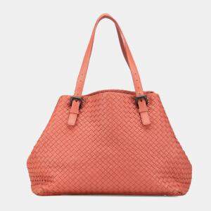Bottega Veneta Pink Large Nappa Intrecciato Cesta Tote