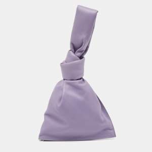 Bottega Veneta Purple Leather BV Twist Clutch Bag