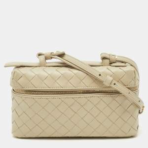 Bottega Veneta Sea Salt Intrecciato Leather Bang Bang Vanity Case Bag