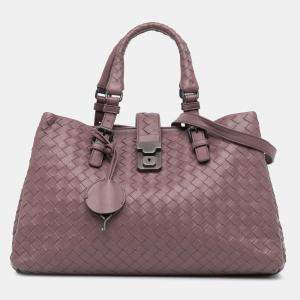 Bottega Veneta Purple Medium Nappa Intrecciato Roma Satchel