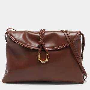 Bottega Veneta Dark Brown Leather Liberta Shoulder Bag