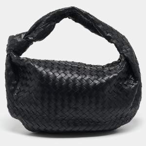 Bottega Veneta Black Intrecciato Leather Medium Jodie Hobo