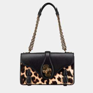 Bottega Veneta Black Calfskin and Pony Hair City Knot Shoulder Bag