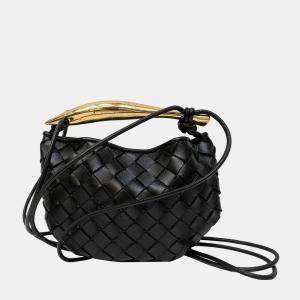 Bottega Veneta Black Lambskin Mini Sardine Top Handle Bag