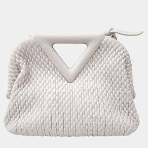 Bottega Veneta White Leather Point Bag