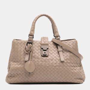 Bottega Veneta Brown Small Nappa Intrecciato Roma Satchel