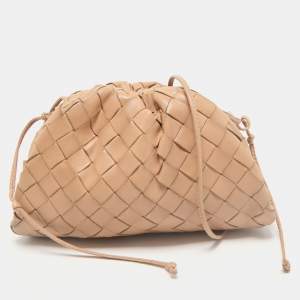 Bottega Veneta Beige Intrecciato Leather Mini The Pouch 