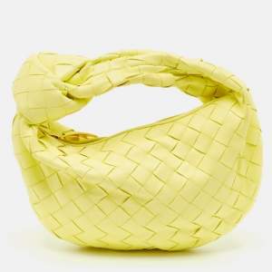 Bottega Veneta Yellow Intrecciato Leather Mini Jodie Hobo
