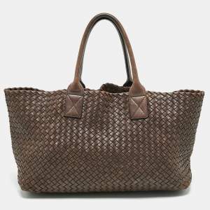 Bottega Veneta Cacao Intrecciato Leather Medium Cabat Tote 