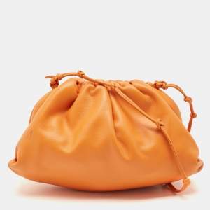 Bottega Veneta Orange Leather Mini The Pouch Bag