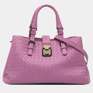 Bottega Veneta Purple Small Nappa Intrecciato Roma Satchel