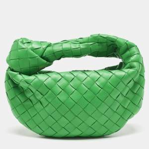 Bottega Veneta Green Intrecciato Leather Mini Jodie Hobo