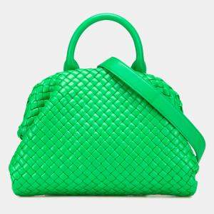 Bottega Veneta Green Small Nappa Intrecciato Top Handle Satchel
