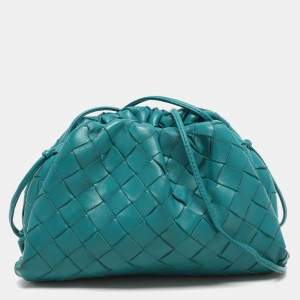 Bottega Veneta Green Intrecciato Leather Mini The Pouch 