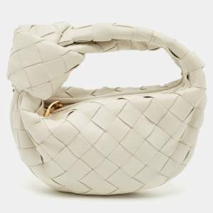 Bottega Veneta White Intrecciato Leather Candy Jodie Bag