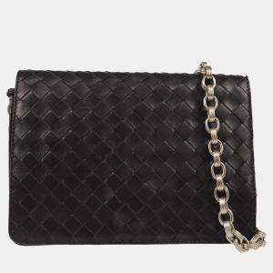 Bottega Veneta Black Intrecciato Crossbody Bag