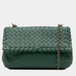 Bottega Veneta Green Baby Nappa Intrecciato Olimpia Crossbody