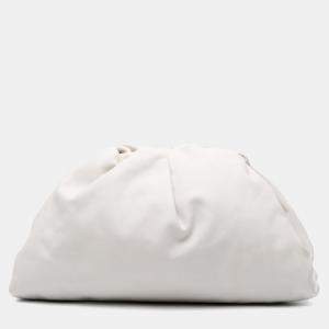 Bottega Veneta White Lambskin The Pouch