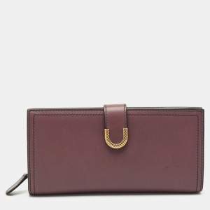 Bottega Veneta Mauve Leather Flap Continental Wallet