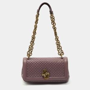 Bottega Veneta Lilac Quilted Leather Olimpia Knot Shoulder Bag