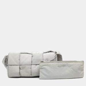 Bottega Veneta Grey Fabric Padded Tech Cassette Bag