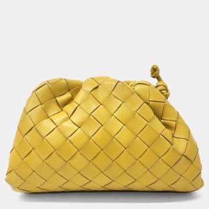 Bottega Veneta Yellow Leather Mesh Butter Calf Crossbody Bag
