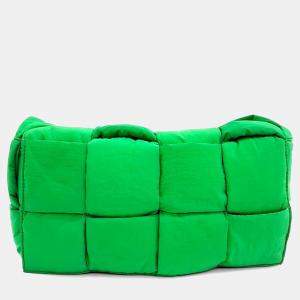 Bottega Veneta Green Fabric Padded Tech Cassette Bag