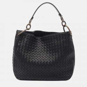 Bottega Veneta Black Small Nappa Intrecciato Loop Hobo