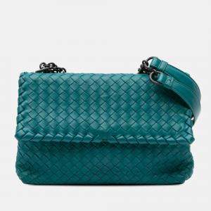 Bottega Veneta Blue Small Nappa Intrecciato Olimpia Shoulder Bag