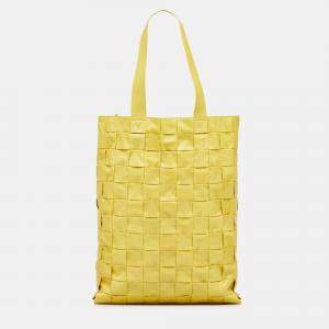 Bottega Veneta Yellow Maxi Nappa Intrecciato Cassette Tote