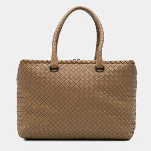 Bottega Veneta Brown Nappa Intrecciato Brick Tote