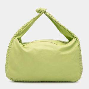 Bottega Veneta Green Nappa Intrecciato Knot Hobo