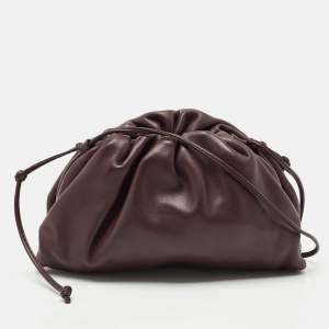 Bottega Veneta Dark Brown Leather Mini Pouch Clutch