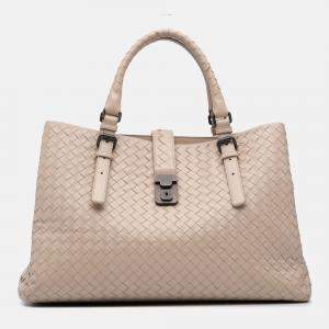 Bottega Veneta Beige Medium Nappa Intrecciato Roma Tote