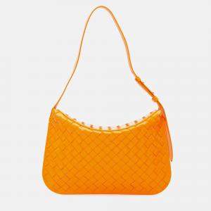 Bottega Veneta Brushed Calfskin Intrecciato Cradle Fold Over Shoulder Bag