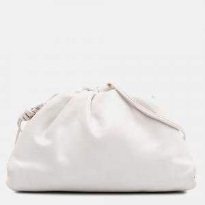 Bottega Veneta White Lambskin The Mini Pouch