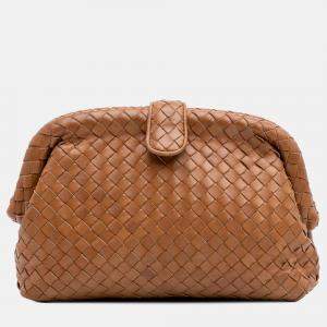Bottega Veneta Brown Small Nappa Intrecciato The Lauren 1980 Clutch