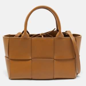 Bottega Veneta Brown Intreccio Leather Mini Arco Tote