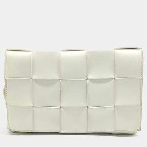 Bottega Veneta White Leather Cassette Bag
