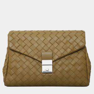 Bottega Veneta Intrecciato Flap Push-lock Clutch Bag