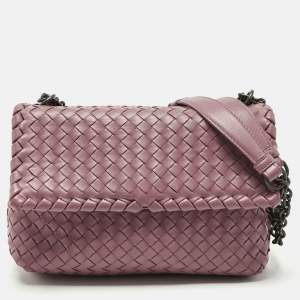 Bottega Veneta Pink Intrecciato Leather Small Olimpia Shoulder Bag