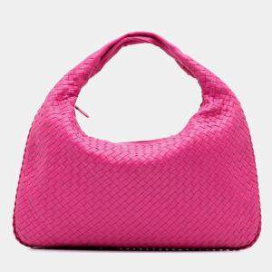 Bottega Veneta Pink Medium Nappa Intrecciato Veneta Hobo