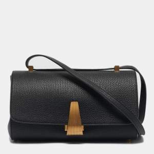 Pre Owned Bottega Veneta Black Leather BV Angle Shoulder Bag