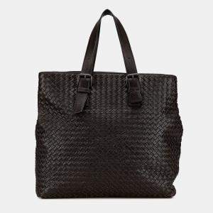 Bottega Veneta Brown Nappa Intrecciato Belted Tote