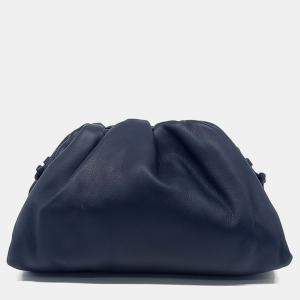 Pre Owned Bottega Veneta Navy Blue Butter Calf Leather Crossbody Bag