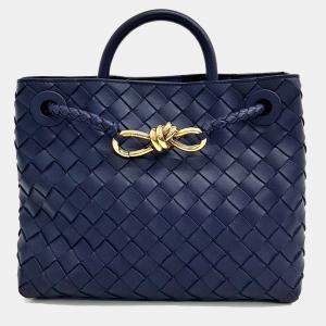 Bottega Veneta Blue Leather Small Andiamo Bag